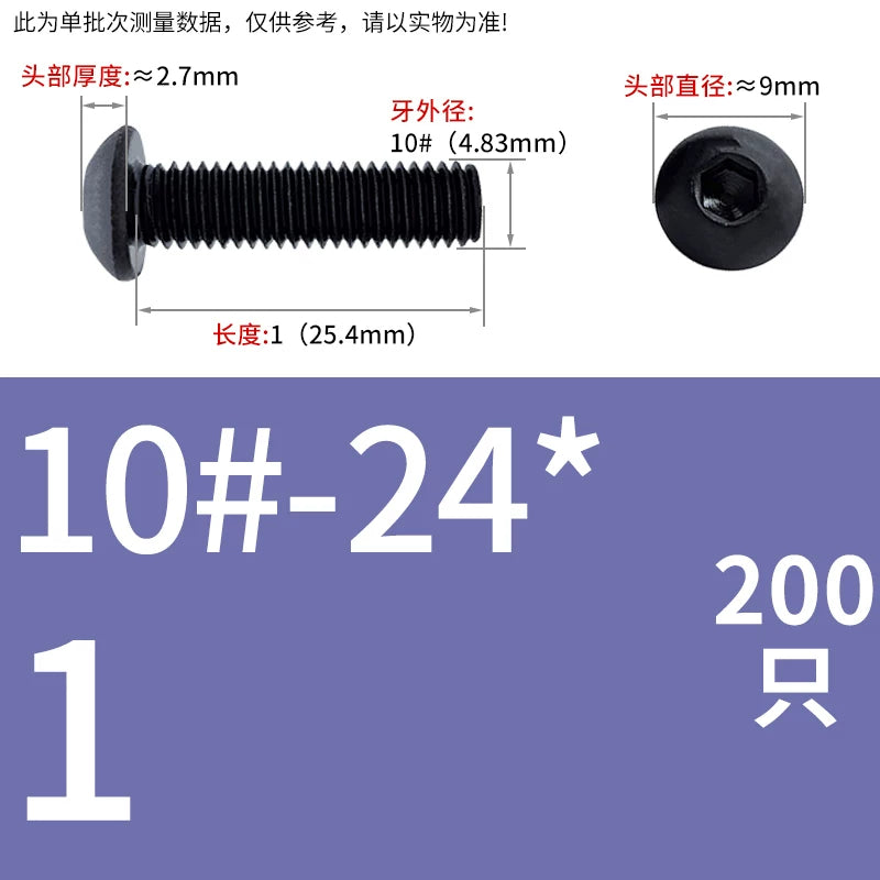 10.9 Grade UNC/UNF/BSW Screw Round Mushroom Cup Head Hex Machine Screw