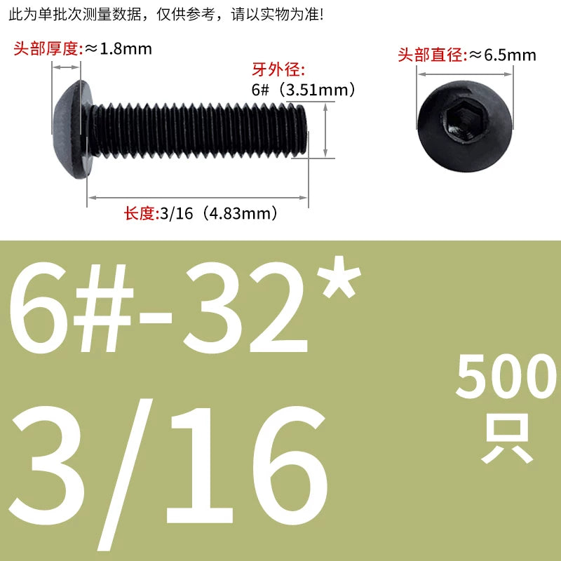 10.9 Grade UNC/UNF/BSW Screw Round Mushroom Cup Head Hex Machine Screw