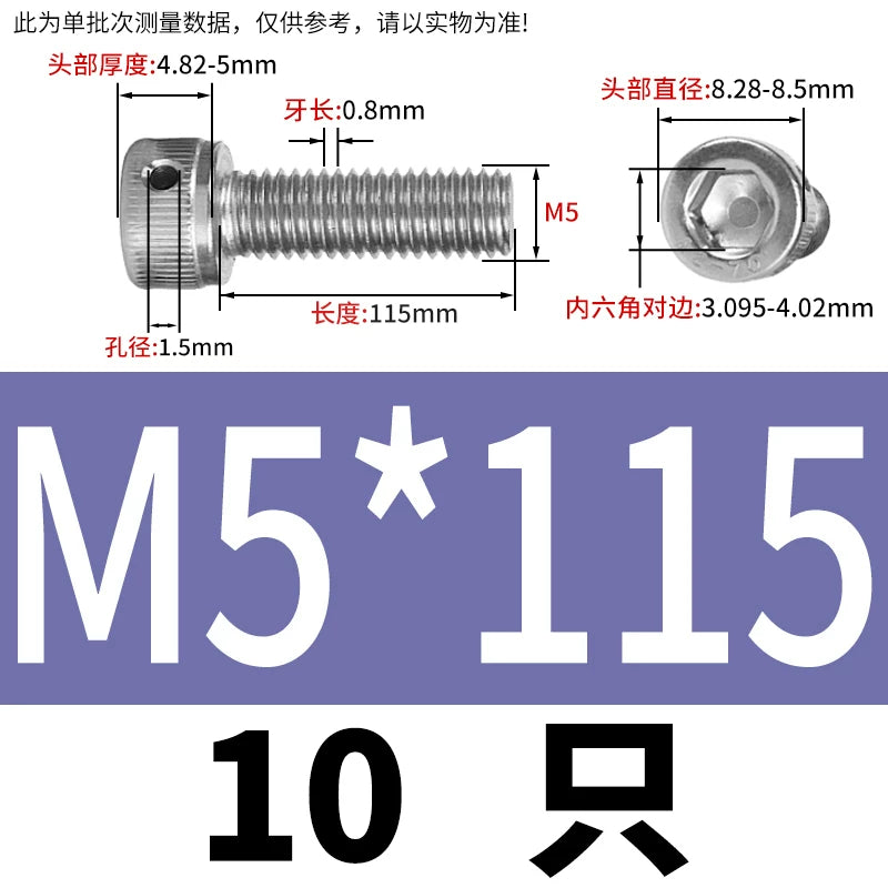 DIN912 Stainless Steel Lead Seal Screw Hex Head Side Hole Anti-Dislodge Fastener