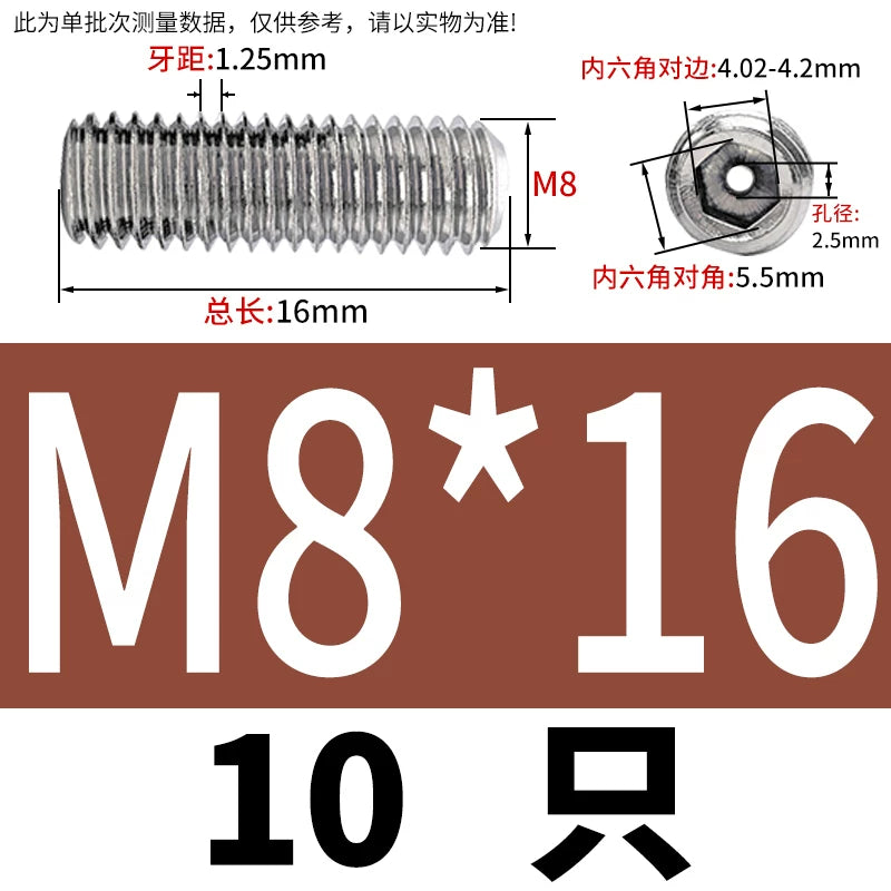 DIN913 Hex Socket Set Screw 304/316 Hollow Perforated Vacuum Exhaust Screw