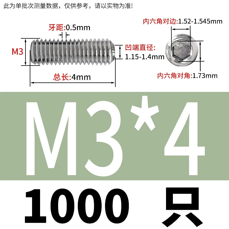 916K Headless Set Screw 304/316L Stainless Steel Hex Socket Knurled Concave End Threaded