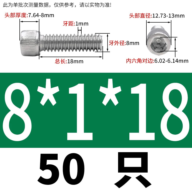 DIN912 M3-M12 Fine Thread Screw 304/316 Hex Socket Cup Head Stainless Steel Screw