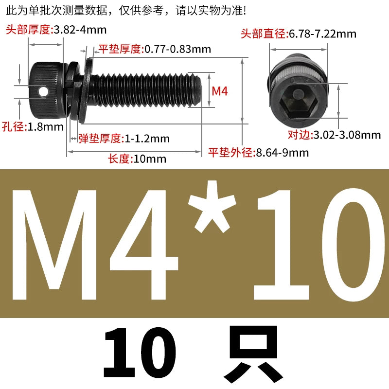 12.9 Grade Hexagonal Three Combination Head Perforated Screw M2-M12 Cup Head Sealed Fastener
