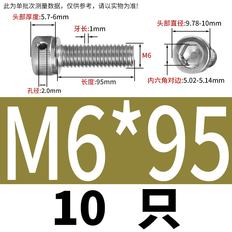 DIN912 Stainless Steel Lead Seal Screw Hex Head Side Hole Anti-Dislodge Fastener