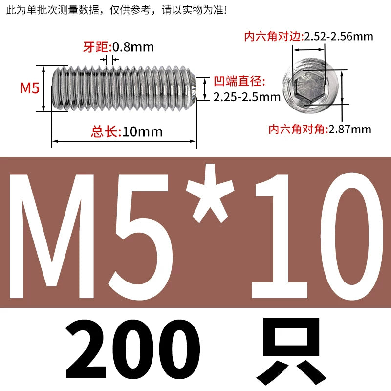 916K Headless Set Screw 304/316L Stainless Steel Hex Socket Knurled Concave End Threaded