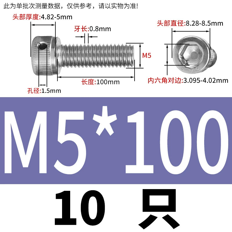 DIN912 Stainless Steel Lead Seal Screw Hex Head Side Hole Anti-Dislodge Fastener