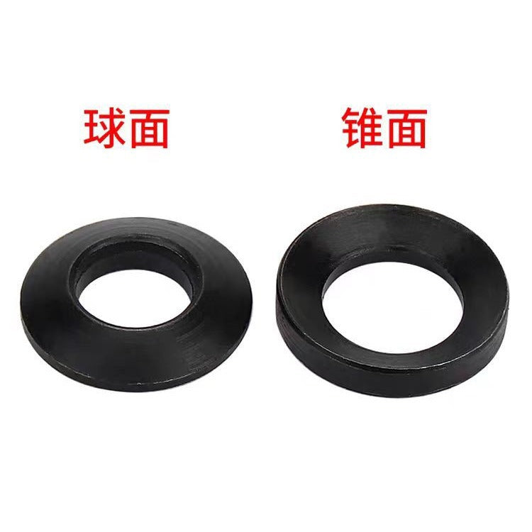GB849 GB850 M6M8M10 Carbon steel blackened spherical gasket tapered washer concave and convex gasket bowl gasket  for Mechanical Assembly