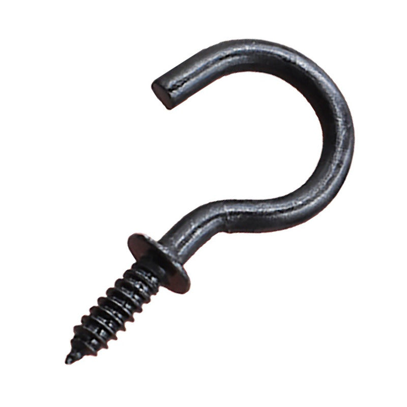 Self-Tapping Sheep Eye Ring Screws Black Question Mark Cup Light Hook Open/Closed Hardware