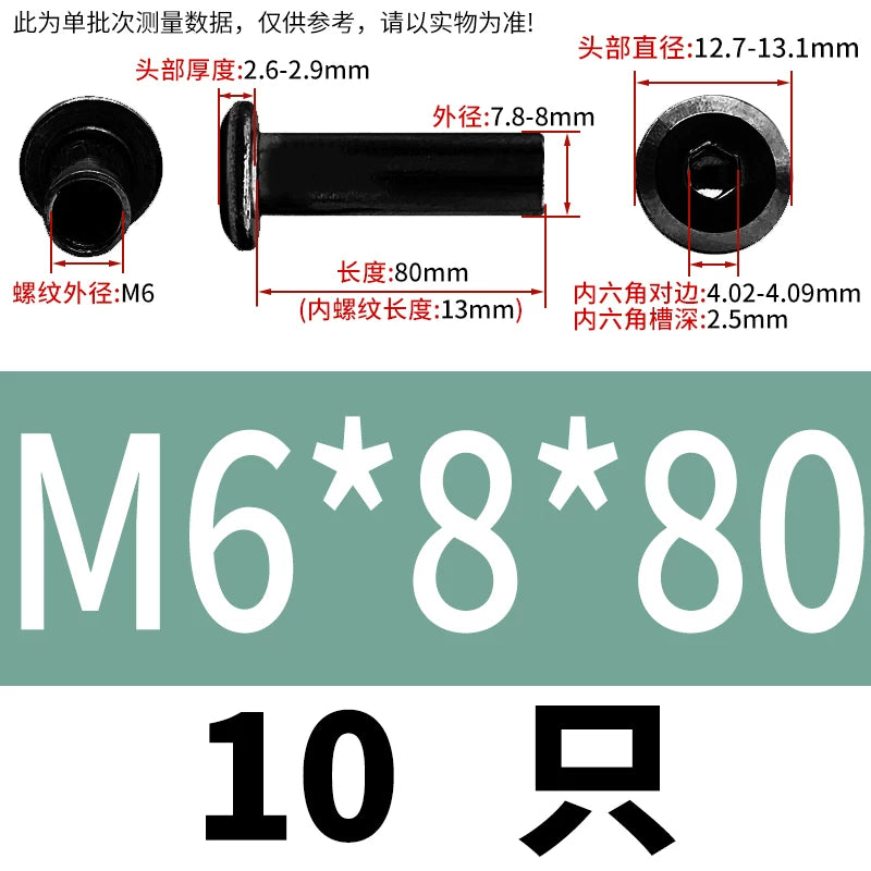 304 Stainless Steel Inner Hexagon Lock Nut Black M2-M10 Slant Flat Head Furniture Splint Nut