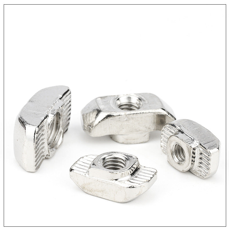 M3M4M5M6M8 European Standard Nickel Plated T-Nuts Hammer Head Boat Nuts for 20/30/40 Aluminum Profile  for Framing & Industrial Assembly