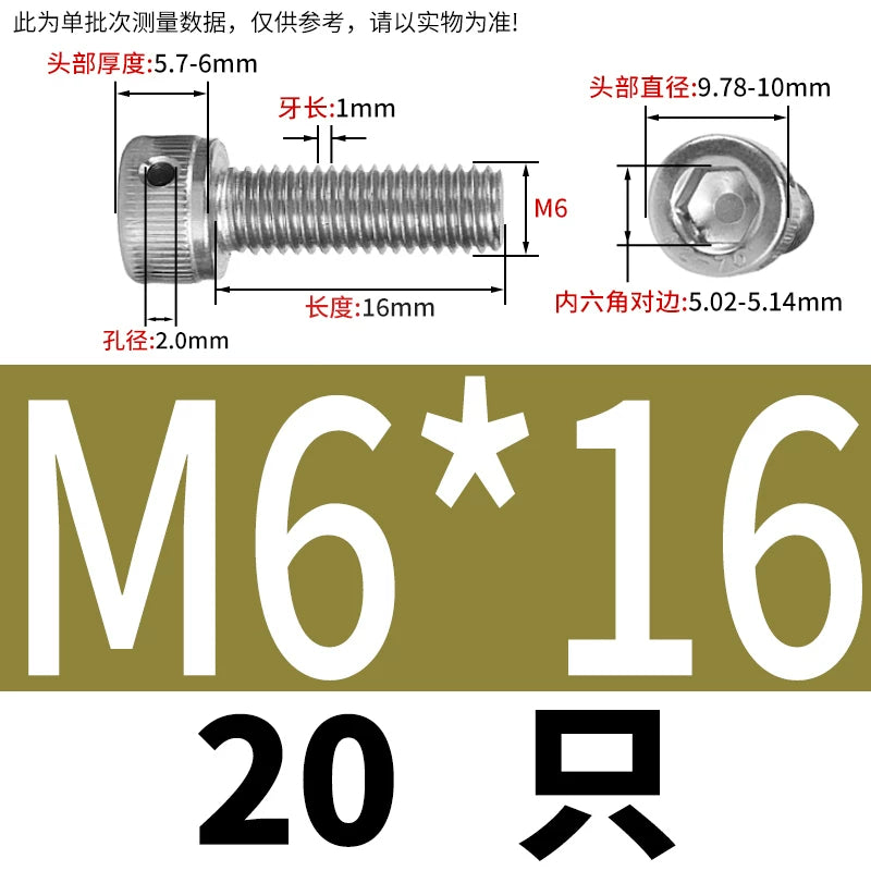 DIN912 Stainless Steel Lead Seal Screw Hex Head Side Hole Anti-Dislodge Fastener