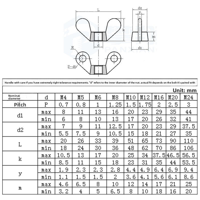 M3/M4/M5/M6/M8/M10 304 Stainless Steel & Zinc Plated Wing Nuts Pure Copper Hand Twist Nut Caps for Industrial & Home Use