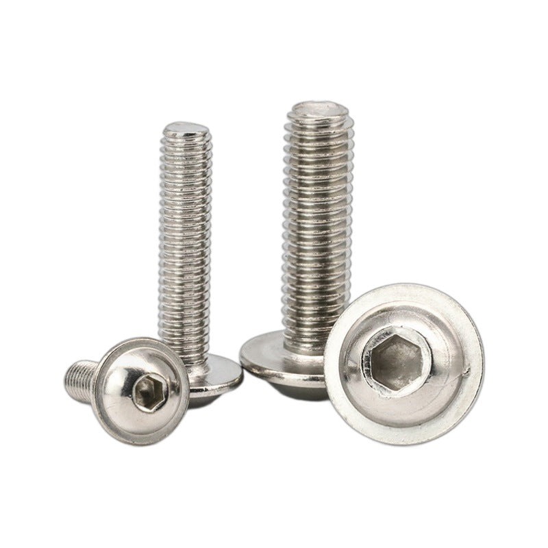 M2.5/M3/M4 304 stainless steel round head with padded inner hexagon bolt pan head with spacer screw semi-round head screw for Industrial & DIY