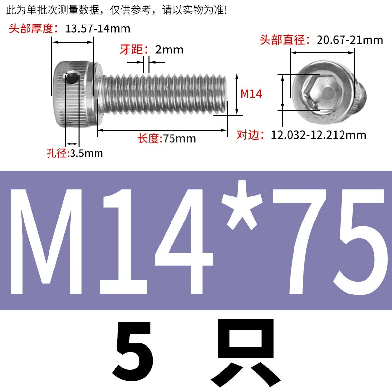 DIN912 Stainless Steel Lead Seal Screw Hex Head Side Hole Anti-Dislodge Fastener