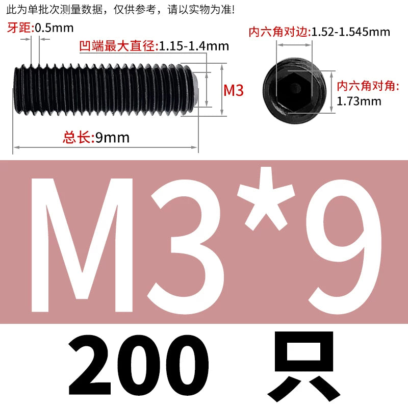 DIN916/GB80 M1.6-M24 Concave End Screw | 12.9 Grade Hex Socket Headless Industrial Set Screw
