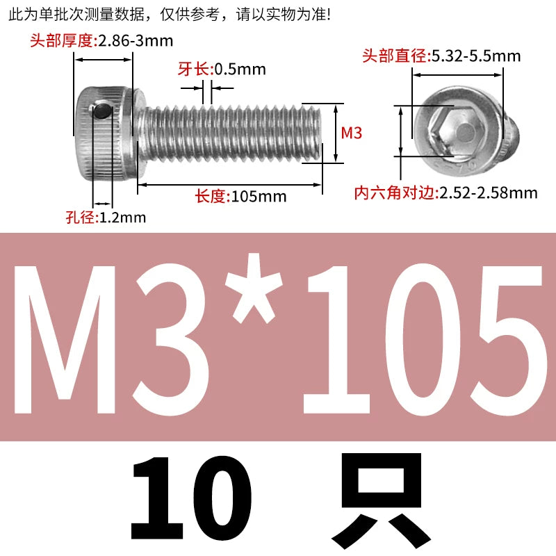 DIN912 Stainless Steel Lead Seal Screw Hex Head Side Hole Anti-Dislodge Fastener