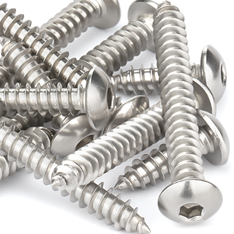 M3/M5 8.8 Grade High Strength Nickel Plated Hexagon Round Head Self-Tapping Screws Carbon Steel Pan Head Hexagon Self-Tapping Screws for Industrial & Furniture Fastening
