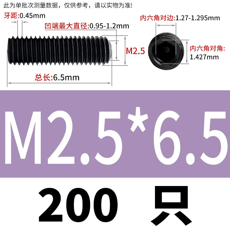 DIN916/GB80 M1.6-M24 Concave End Screw | 12.9 Grade Hex Socket Headless Industrial Set Screw