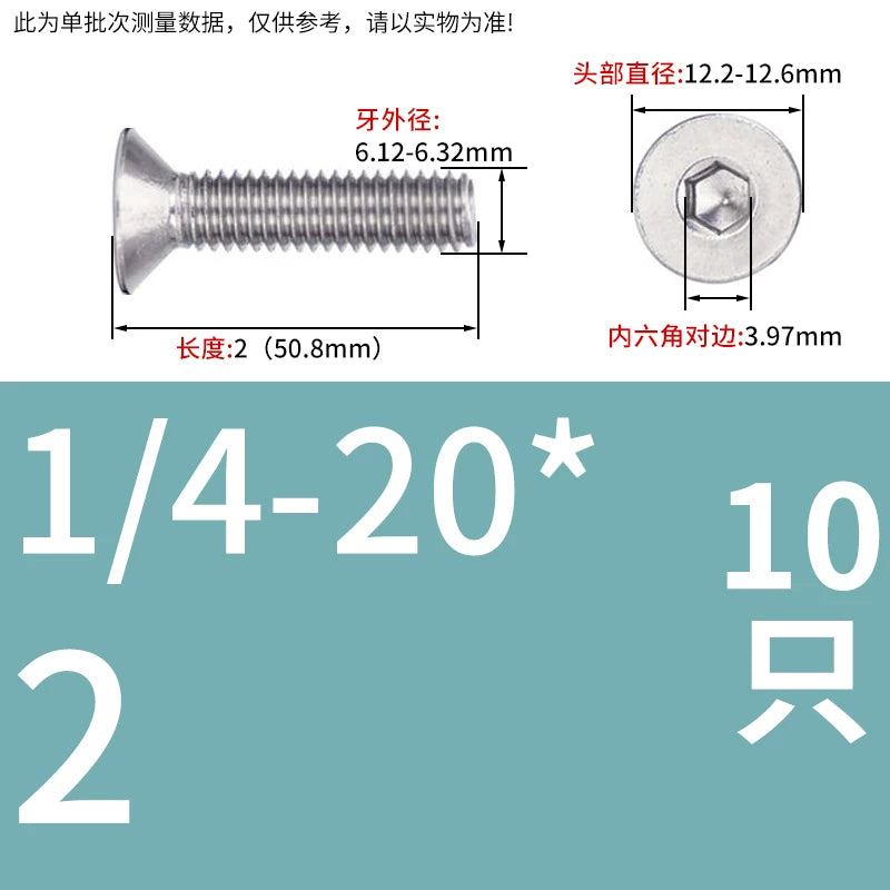 UNC/UNF 304/316 Imperial Machine Screw Stainless Steel Countersunk Flat Head Hex Socket Screw