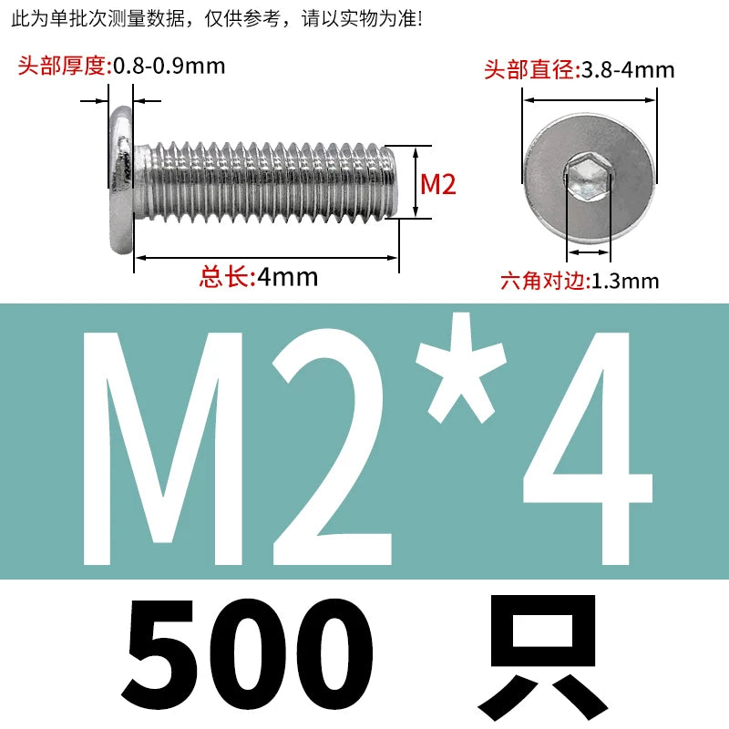 10.9 / 304 Stainless Steel Black Hex Screw CM Ultra-Thin Large Flat Head Low Profile C-Head Flat Shank M1.6-M12