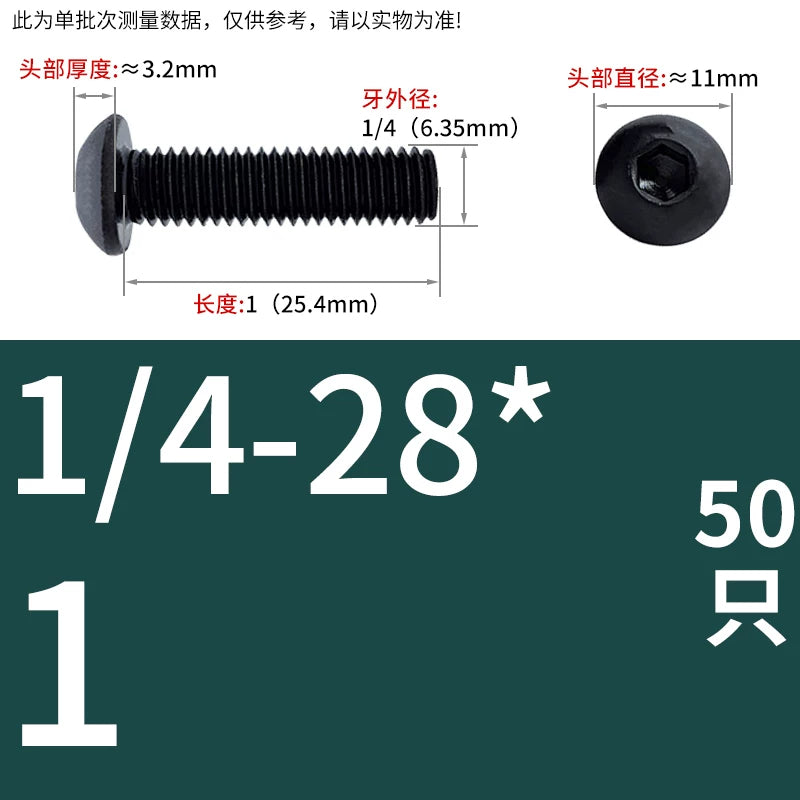 10.9 Grade UNC/UNF/BSW Screw Round Mushroom Cup Head Hex Machine Screw