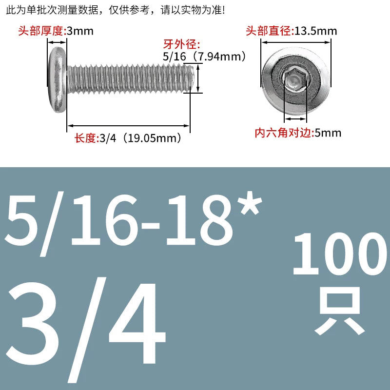 UNC 304 Stainless Steel Screw Nut Set US Imperial Hex Flat Head Chamfer Furniture Pair Lock Splint Fastener