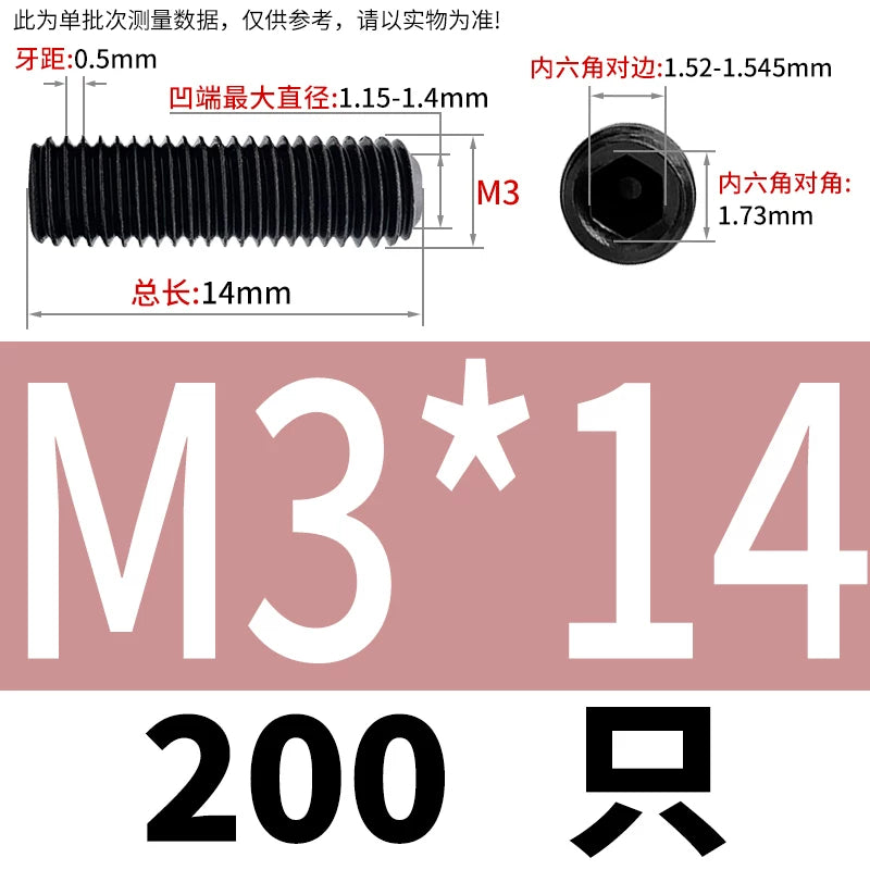 DIN916/GB80 M1.6-M24 Concave End Screw | 12.9 Grade Hex Socket Headless Industrial Set Screw