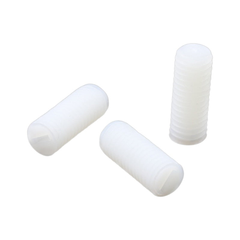 M3/M5/M8 Nylon machine rice screw one-slot setting screw plastic white stop payment headless base rice top wire Plastic Set Screws for Hardware & Assembly