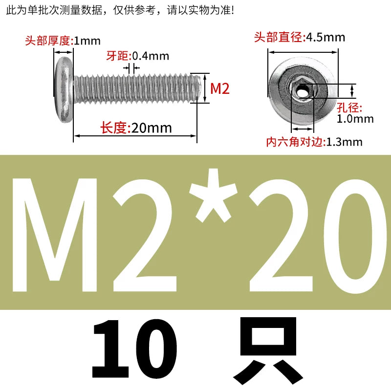 Thin Head Hex Socket Hollow Screws with Chamfered Edge, 304 Stainless Steel Vented Bolts