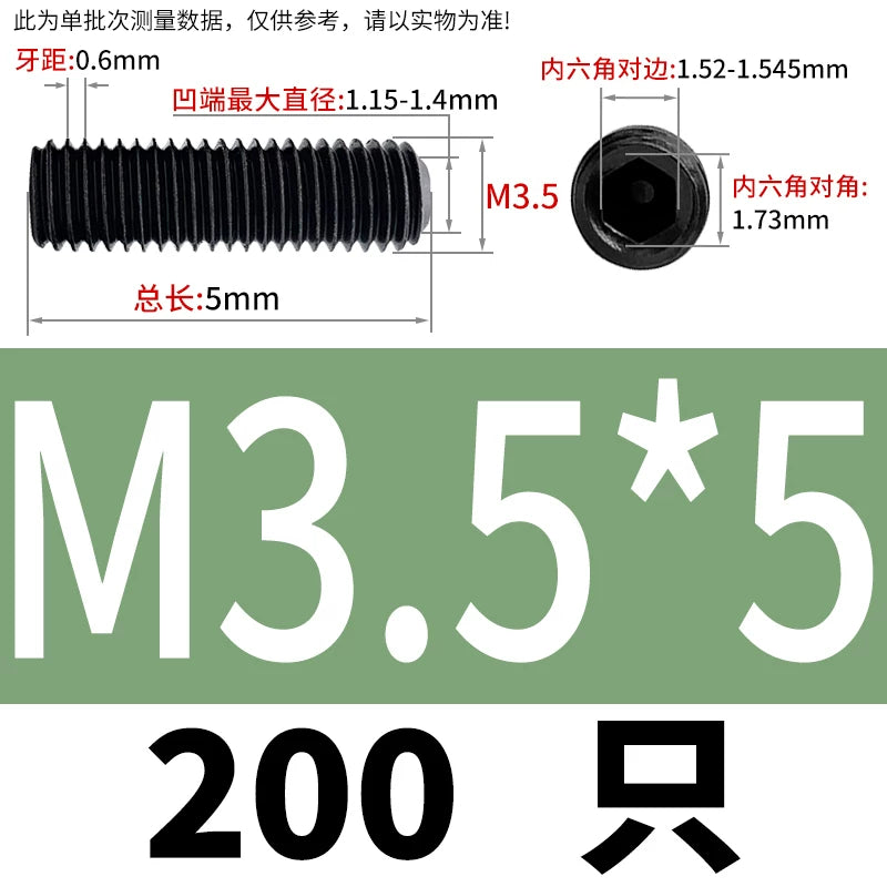 DIN916/GB80 M1.6-M24 Concave End Screw | 12.9 Grade Hex Socket Headless Industrial Set Screw