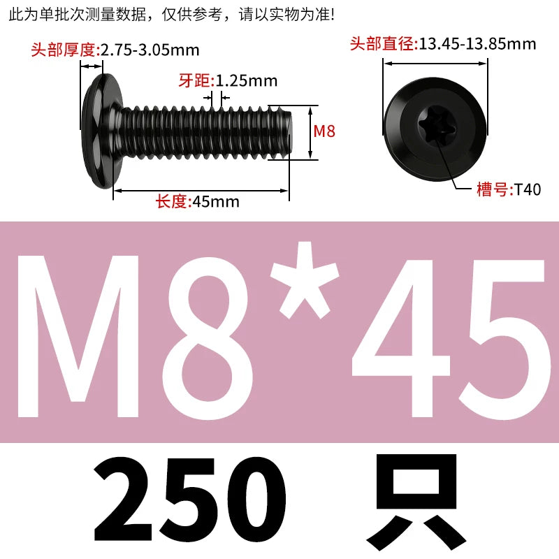 Black Torx Flat Head Furniture Screws & Sleeved Nut Set | 304 Stainless Steel | M3 M4 M5 M6 M8