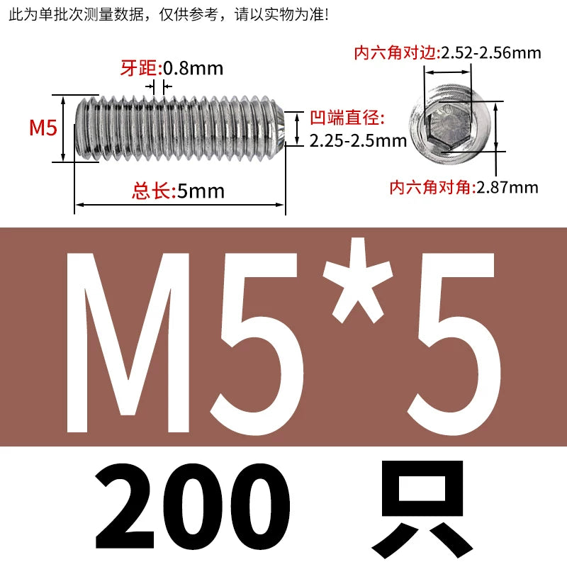 916K Headless Set Screw 304/316L Stainless Steel Hex Socket Knurled Concave End Threaded