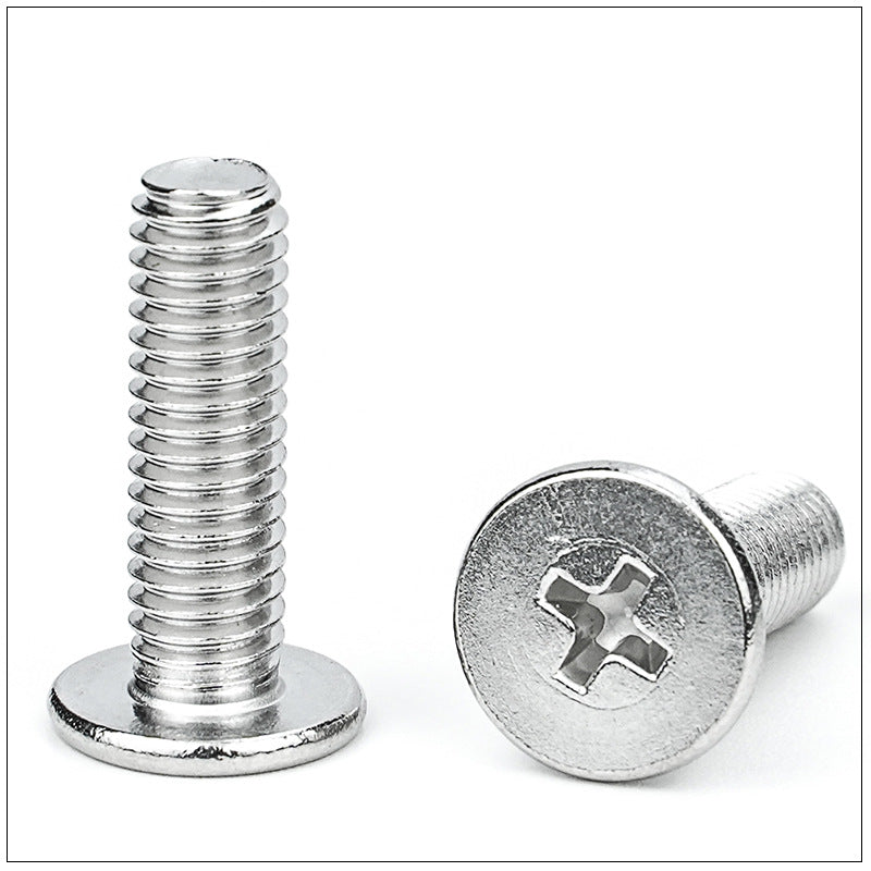 M3/M4/M5/M6  Galvanized Cross Large Flat Head Screw Thin Head Large Head Machine Screw Solid State Drive Flat Head Screw for Construction Projects
