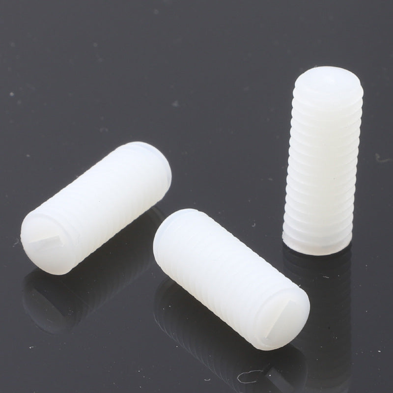 M3/M5/M8 Nylon machine rice screw one-slot setting screw plastic white stop payment headless base rice top wire Plastic Set Screws for Hardware & Assembly