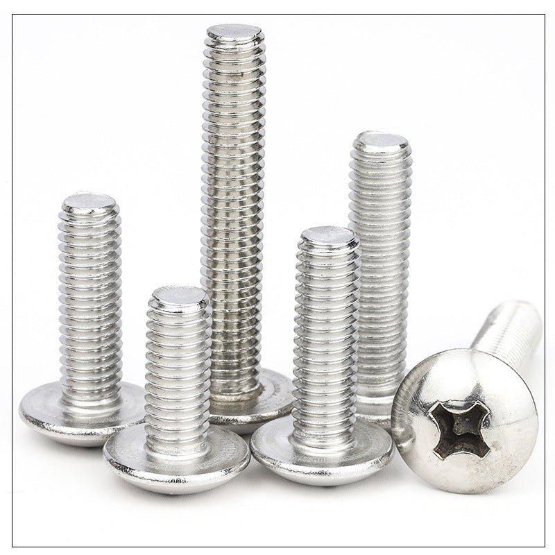 Nickel-plated large flat head cross groove screw mushroom flat head machine screw umbrella head screw flat large head screw for DIY & Hardware Customization