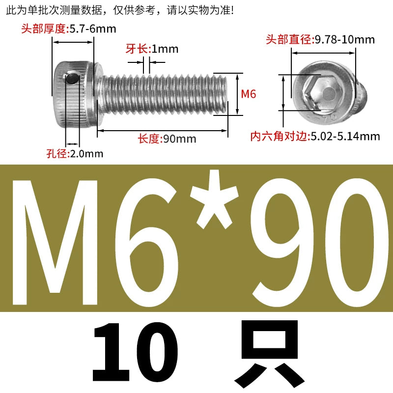 DIN912 Stainless Steel Lead Seal Screw Hex Head Side Hole Anti-Dislodge Fastener