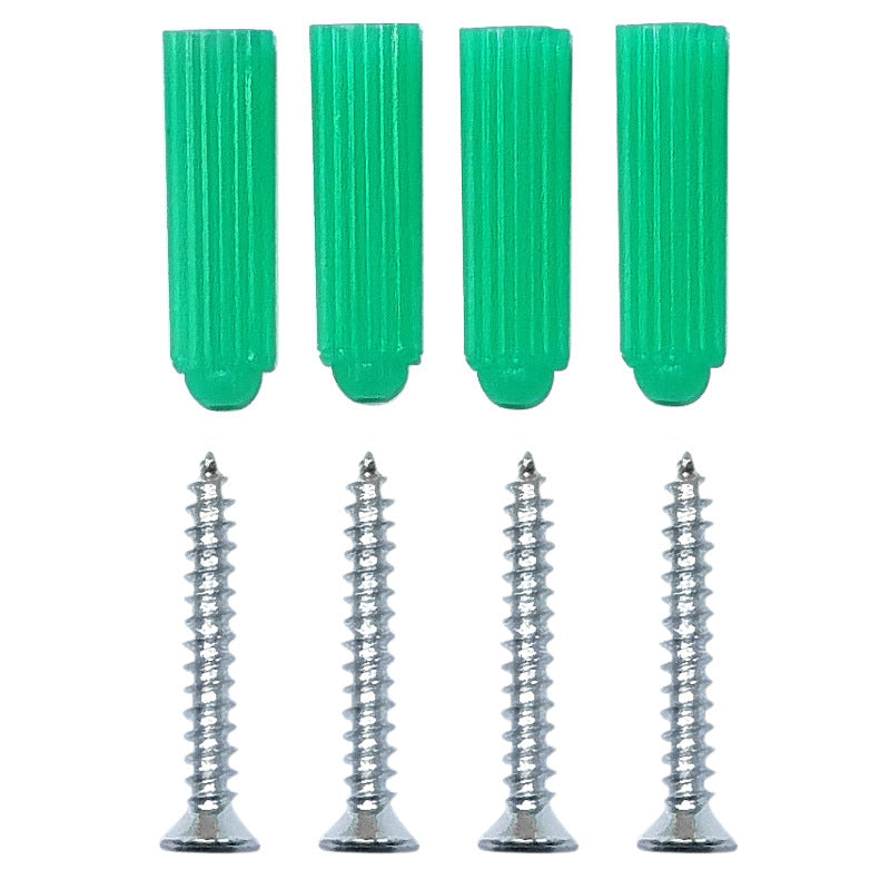 M3.5 Green Plastic Expansion Screw Pack with Self Tapping Screws & Rubber Plugs for Wall Mounting/Cabinet Installation/Shelf Fixing/DIY Home Hardware Projects