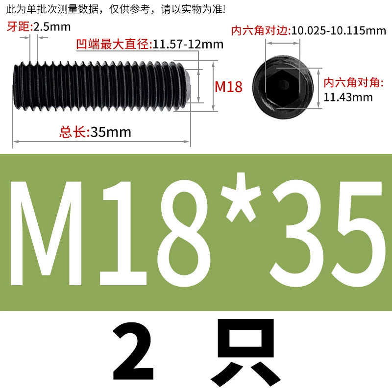 DIN916/GB80 M1.6-M24 Concave End Screw | 12.9 Grade Hex Socket Headless Industrial Set Screw