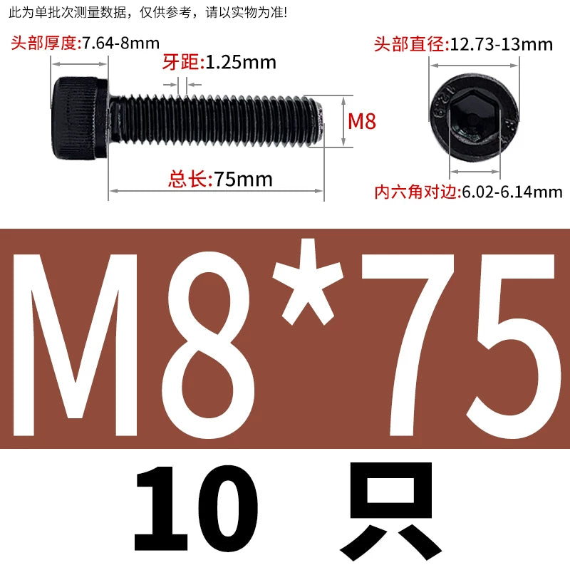 DIN912  M1.4-M16 Grade 12.9 Cup Head Hexagon Screw Full Thread Cylindrical Knurled Head Metric Screw