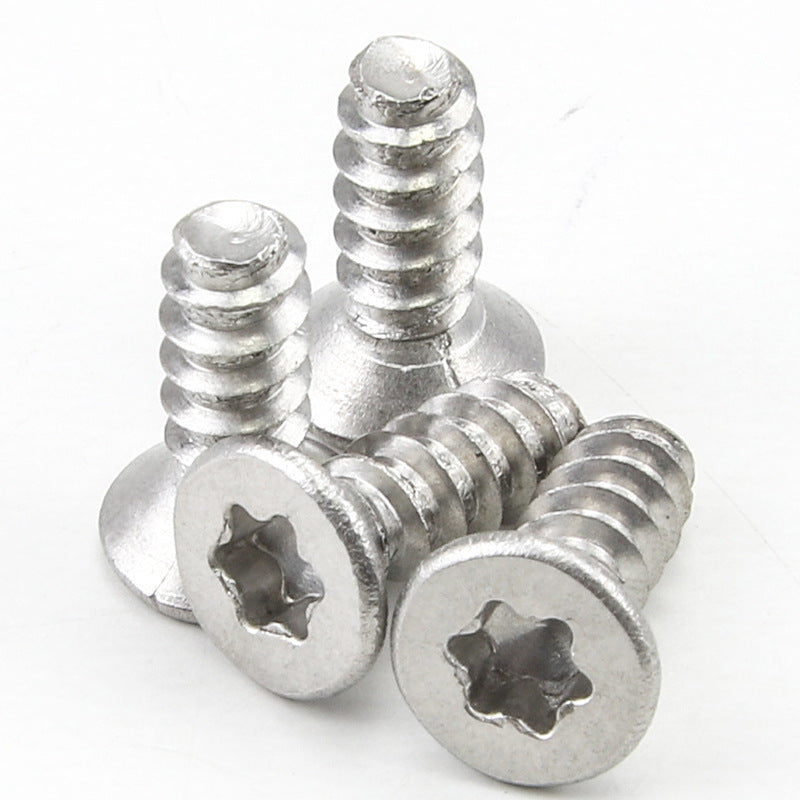 M3/M4 304 stainless steel flat head plum blossom flat tail self-tapping screw countersunk head flat tail self-tapping screw  for Woodworking & Furniture Assembly