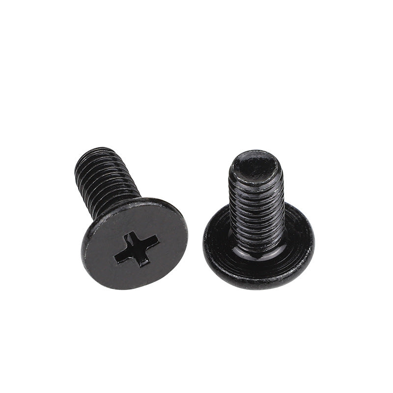 M2 M3 M4 M5 M6 Carbon Steel Black Large Thin Flat Head Screws - Phillips Flat Head Machine Screws for Furniture and DIY Hardware