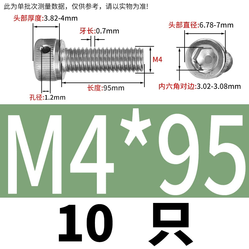 DIN912 Stainless Steel Lead Seal Screw Hex Head Side Hole Anti-Dislodge Fastener