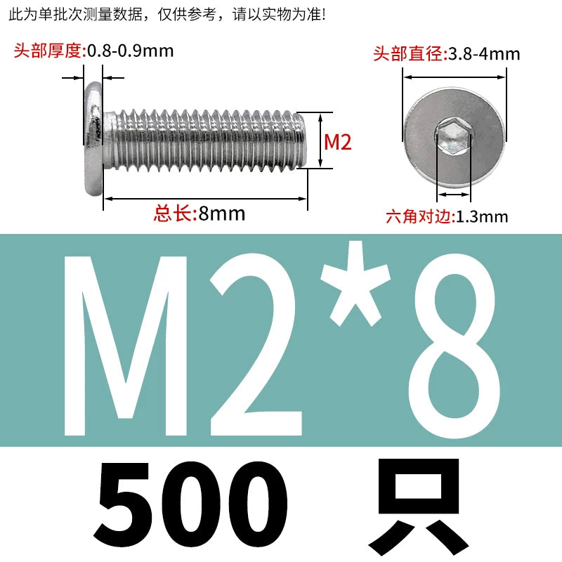 10.9 / 304 Stainless Steel Black Hex Screw CM Ultra-Thin Large Flat Head Low Profile C-Head Flat Shank M1.6-M12