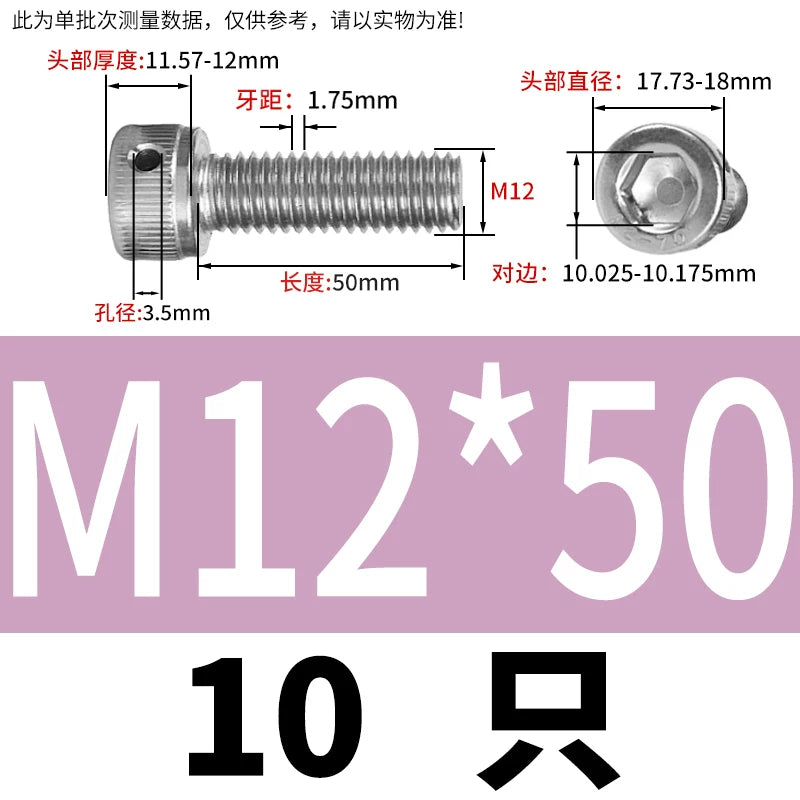 DIN912 Stainless Steel Lead Seal Screw Hex Head Side Hole Anti-Dislodge Fastener