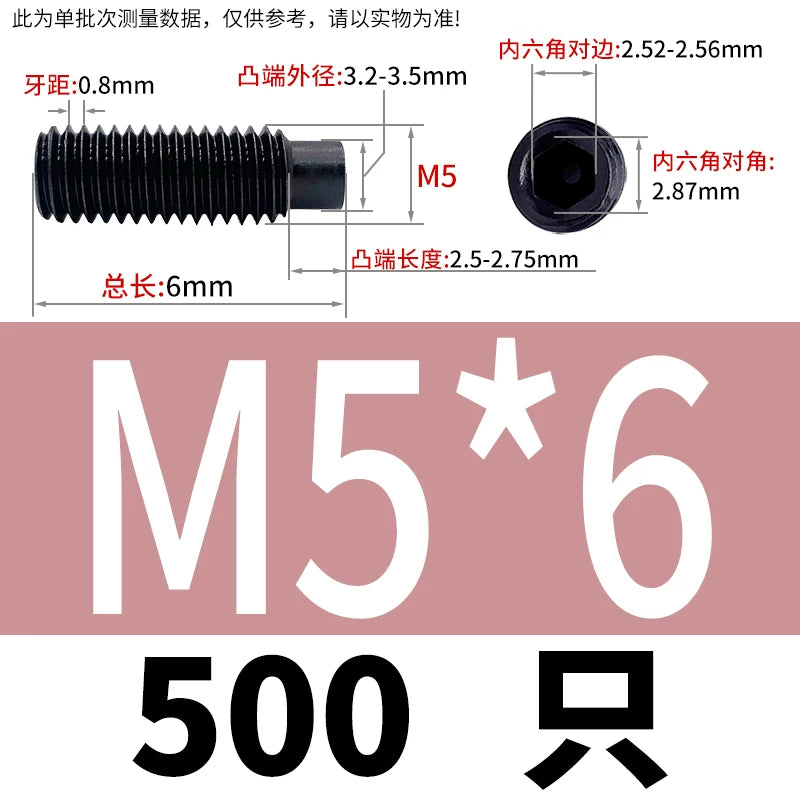GB79/DIN915 M2.5-M16 Convex End Screw 12.9 Grade Hex Socket Cylindrical Headless Industrial Set Screw