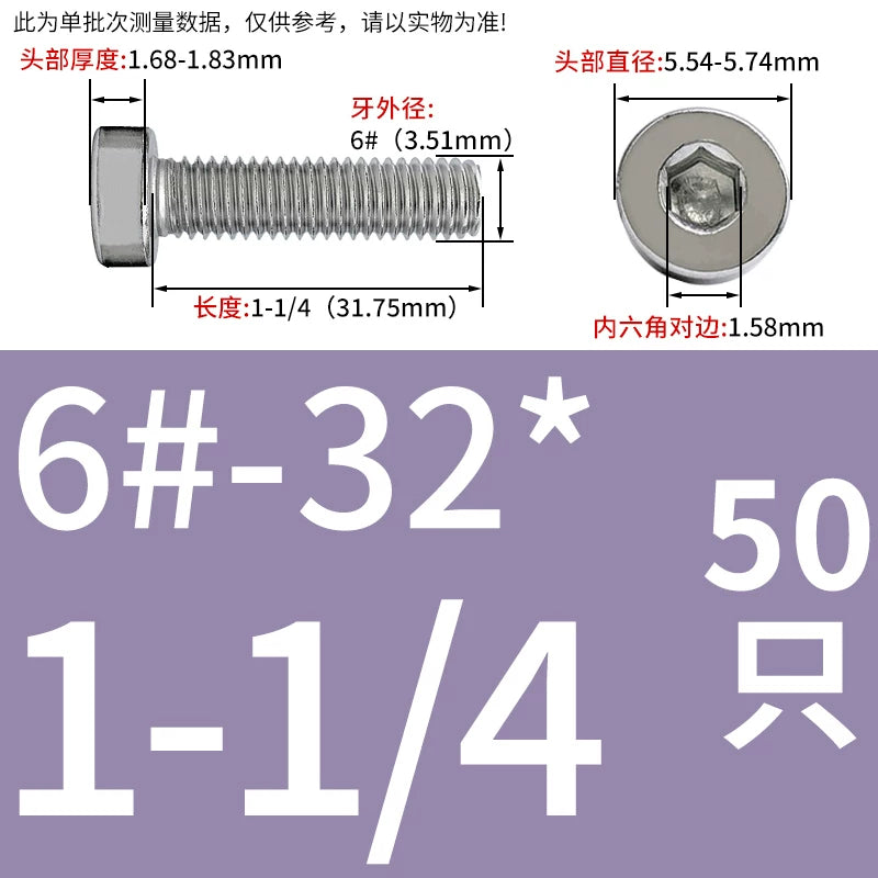 UNC/UNF 304/316 Stainless Steel Machine Screw US Inch Thin Short Head Hex Drive Coarse/Fine Thread