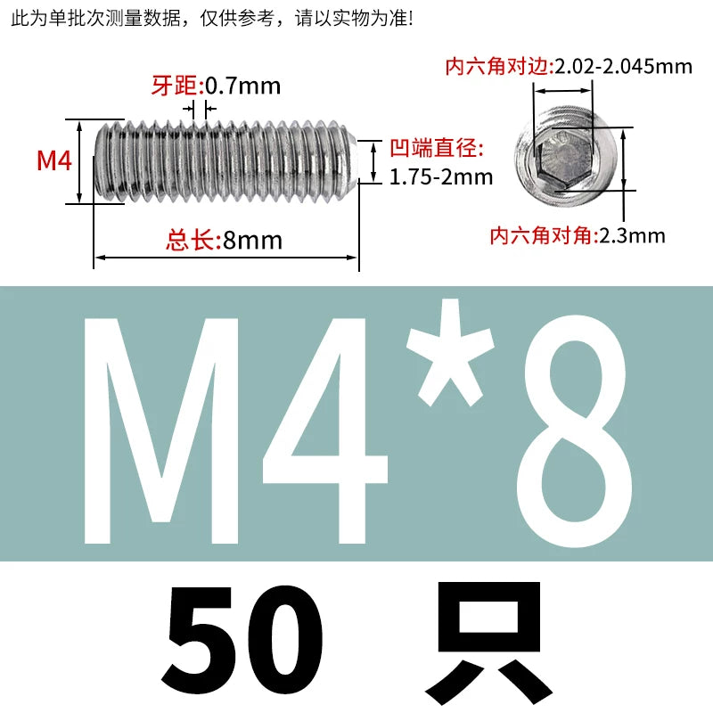 DIN916 M3-M10  316 Stainless Steel Concave End Set Screw Hex Socket Headless Fastener