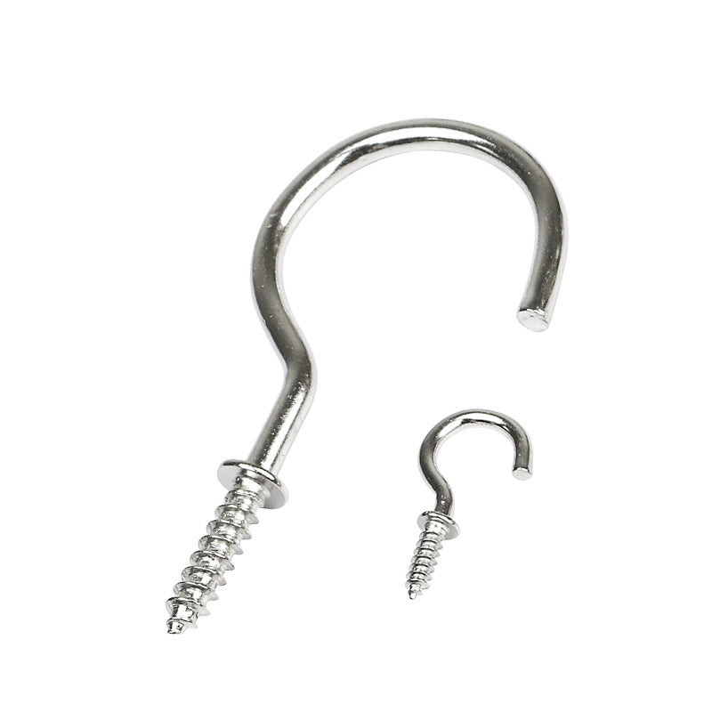 Open/Closed Sheep Eye Screw Hooks - Plastic Cup Hooks & Question Mark Light Hooks for Home Decoration & Hanging