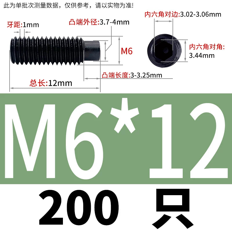 GB79/DIN915 M2.5-M16 Convex End Screw 12.9 Grade Hex Socket Cylindrical Headless Industrial Set Screw