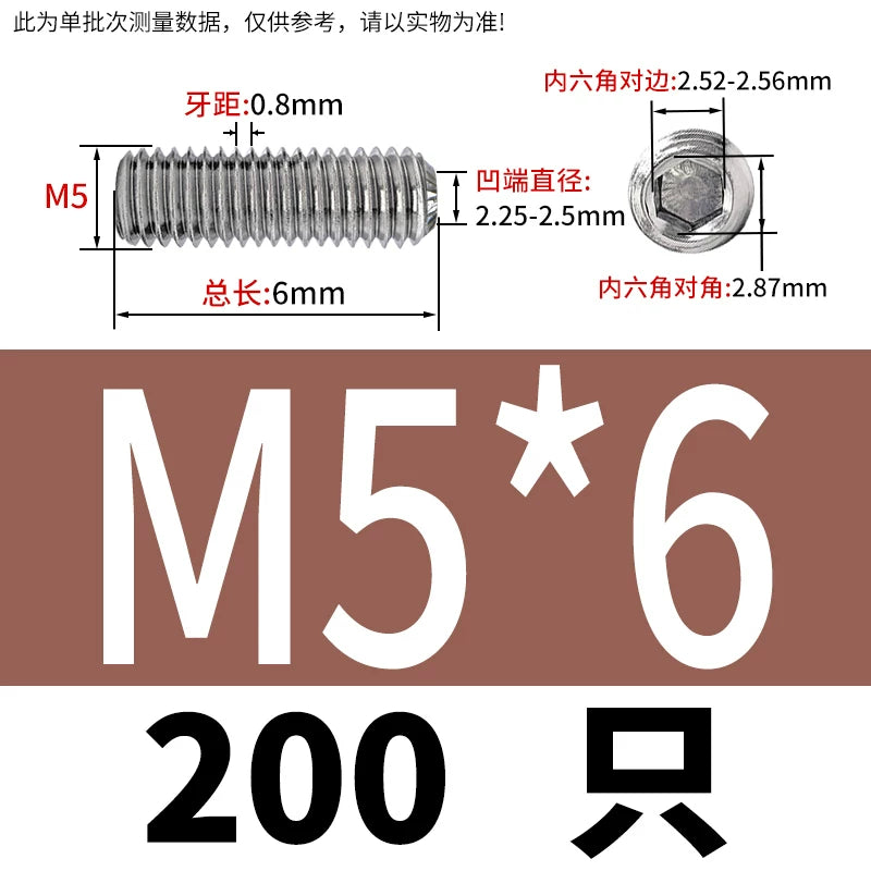 916K Headless Set Screw 304/316L Stainless Steel Hex Socket Knurled Concave End Threaded